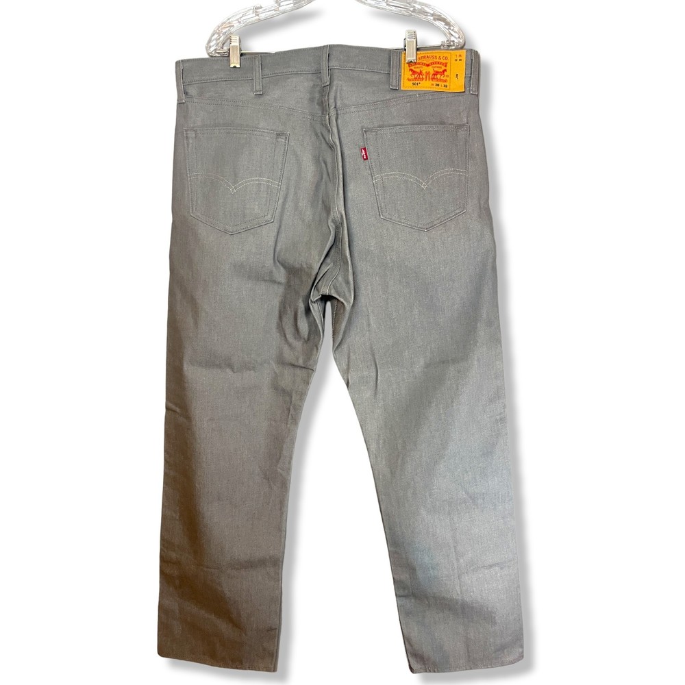 Levi's Men's 501 Original Shrink To Fit Jeans Grey Rigid Raw Denim Button Fly 38